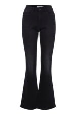 ICHI Ψηλόμεσο Jeans Καμπάνα Μαύρο