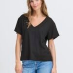 T-shirt με V λαιμόκοψη και Τσέπη ICHI
