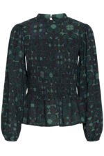 Μπλούζα ICHI με Σούρες και Floral Print