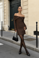 Μαύρο Mini Φόρεμα Off-Shoulder με Δαντέλα - Image 2