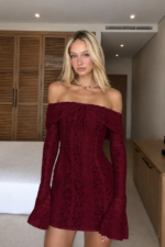 Μαύρο Mini Φόρεμα Off-Shoulder με Δαντέλα - Image 3