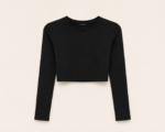 Μαύρο Cropped Top Lumina με Μακρύ Μανίκι - Image 2