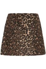 Ichi Animal Print Mini Φούστα σε Καφέ & Μαύρο - Image 3
