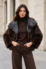 Jacket δερματίνη διπλής όψης με συνθετική γούνα. - Image 3